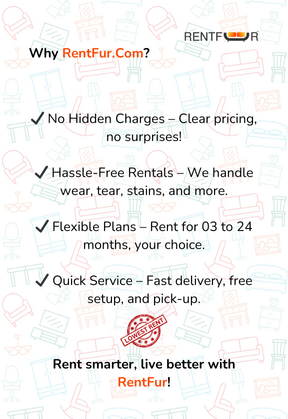 Explore RentFur.com for hassle-free furniture and appliance rentals in Mumbai, Navi Mumbai, and Thane. Rent top-quality furniture and home appliances effortlessly. RentFur.com provides a diverse selection of rental options for your home, offering affordable and stylish furniture and appliances to suit your needs. Start renting today!